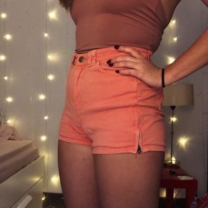 High waisted pink American Apparel shorts ~